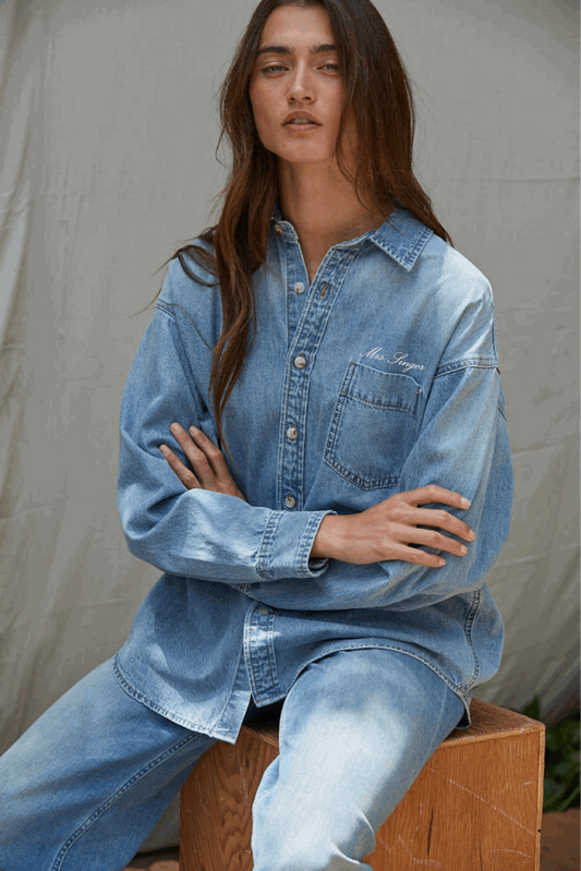 Personality Denim Button Down *Customizable*